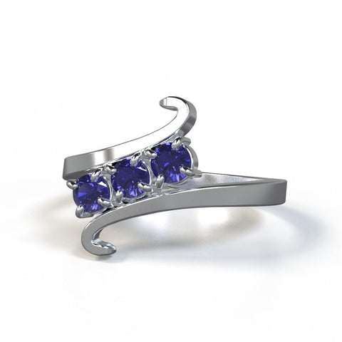 yawkey ring with round cut tanzanite in 14kt white gold