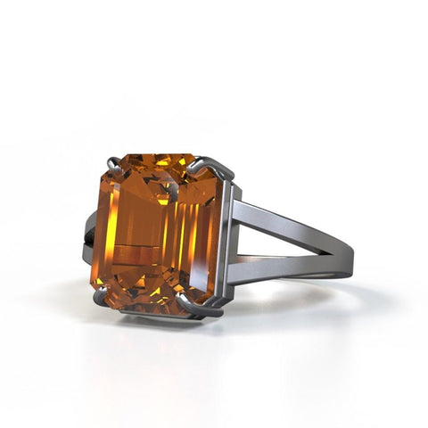 packards ring with citrine center stone in sterling silver