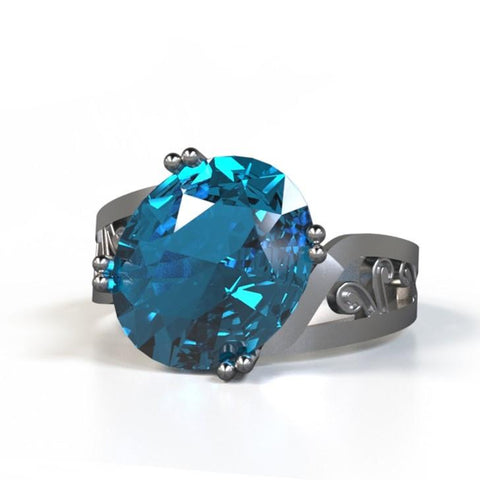 tremont ring with blue topaz center stone in sterling silver